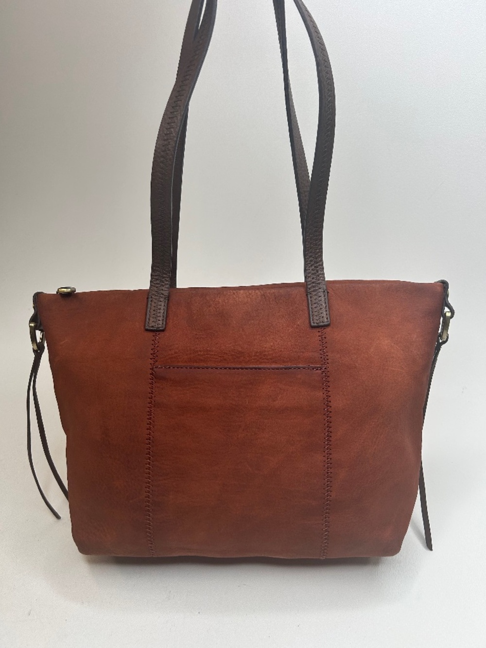 HOBO INTERNATIONAL Cecily Rust Nubuck Leather Shoulder Bag  Zip Top